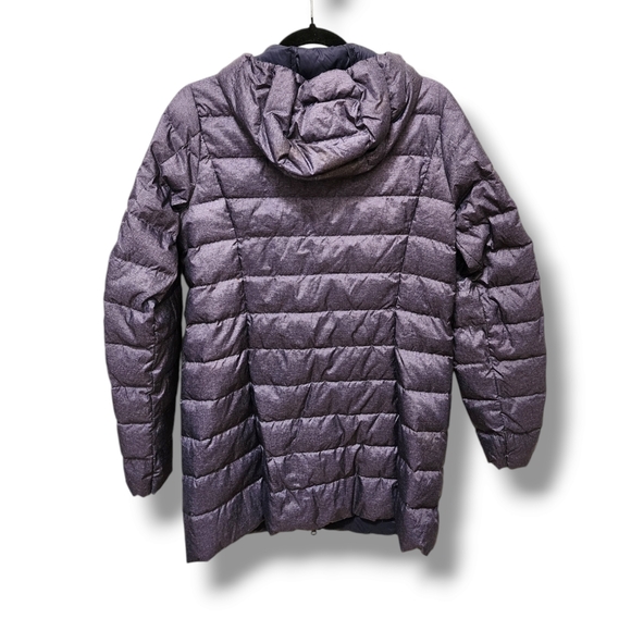 Eddie Bauer Cirruslite 650 Down Parka Navy Heather Blue with Hood, Size S - Picture 6 of 6